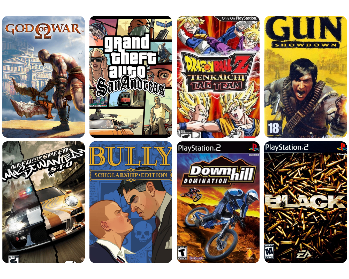 Jogos inclusos no pack